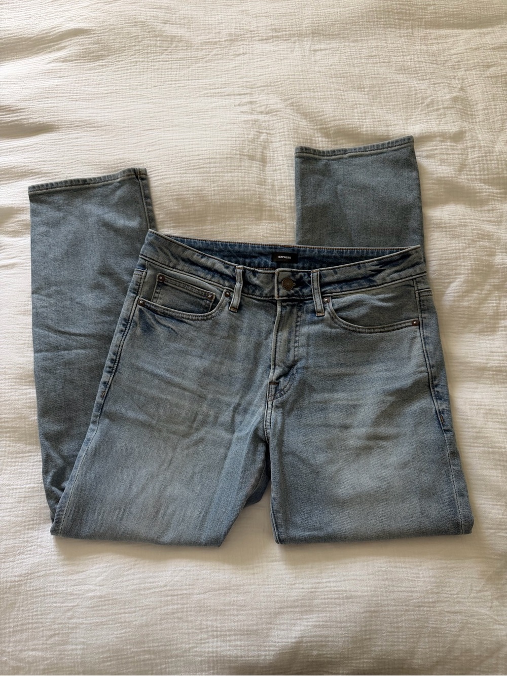 Express Light Blue Straight Men’s Jeans 31 x 30 - Picture 2 of 6